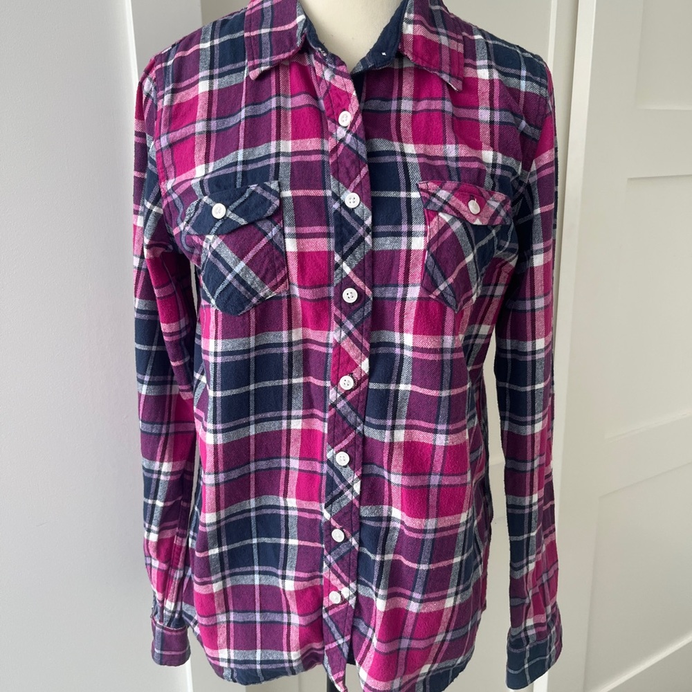 Weatherproof Vintage Ladies' Flannel Plaid Button Down Shirt | Size Medium